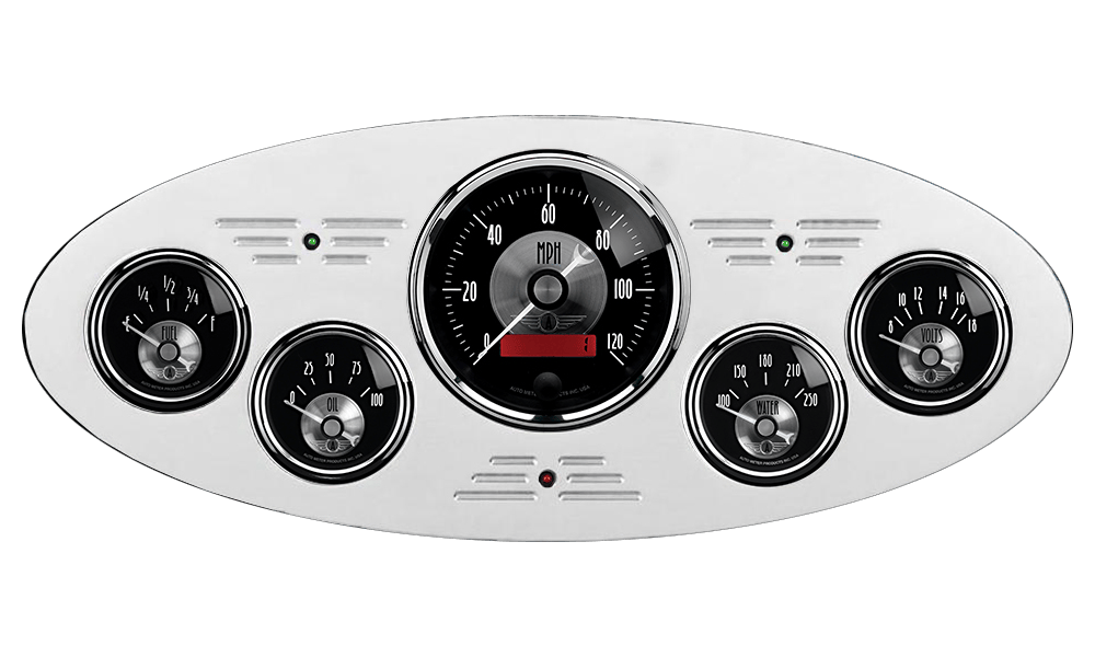 1933-1934 Plymouth Car Billet Aluminum 5 Gauge Panel w/ Auto Meter Prestige Series
