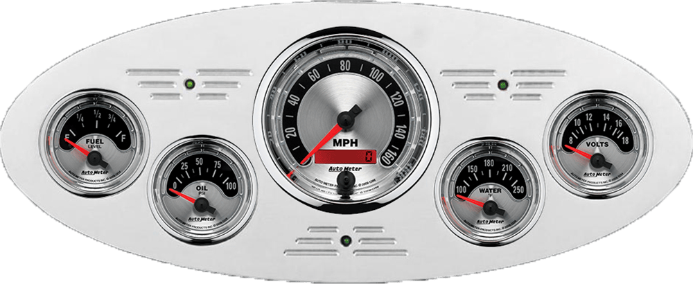 1933-1934 Plymouth Aluminum Dash Insert w/ Auto Meter American Muscle Gauges