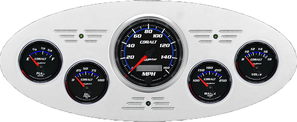 1933-1934 Plymouth Billet Aluminum Gauge Panel w/ Auto Meter Cobalt Gauges