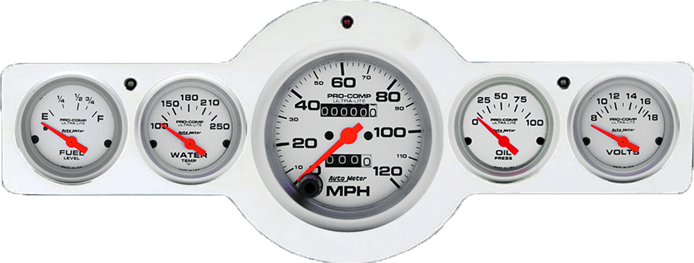 1941-1948 Pontiac Car Billet Aluminum Gauge Panel w/ Ultra-Lite gauges