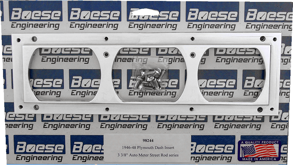 1946-1948 Plymouth Car 3 Gauge Aluminum Gauge Panels for 3 3/8" Auto Meter Street Rod