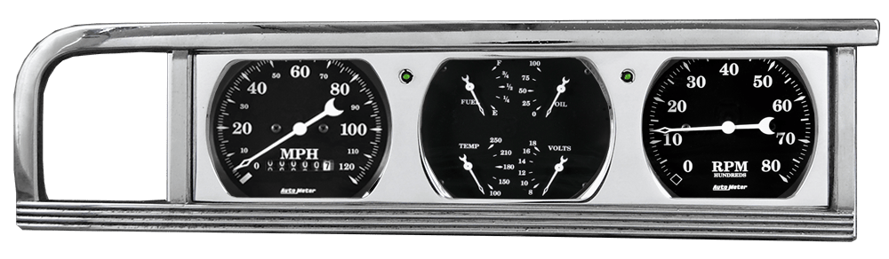 1946-1948 Plymouth 3 Gauge Panel w/ Auto Meter Street Rod Series Gauges