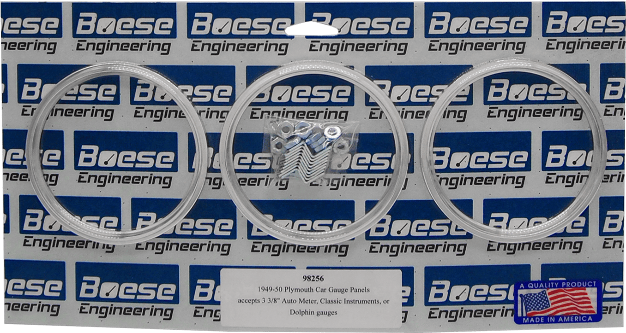 1949-1950 Plymouth Car 3 Gauge Aluminum Adapter Rings for 3 3/8" AutoMeter, Classic Instruments, or Dolphin