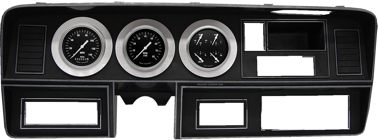 1981-1993 Dodge Ram Aluminum Adapter Rings w/ Classic Instruments Hot Rod Gauges