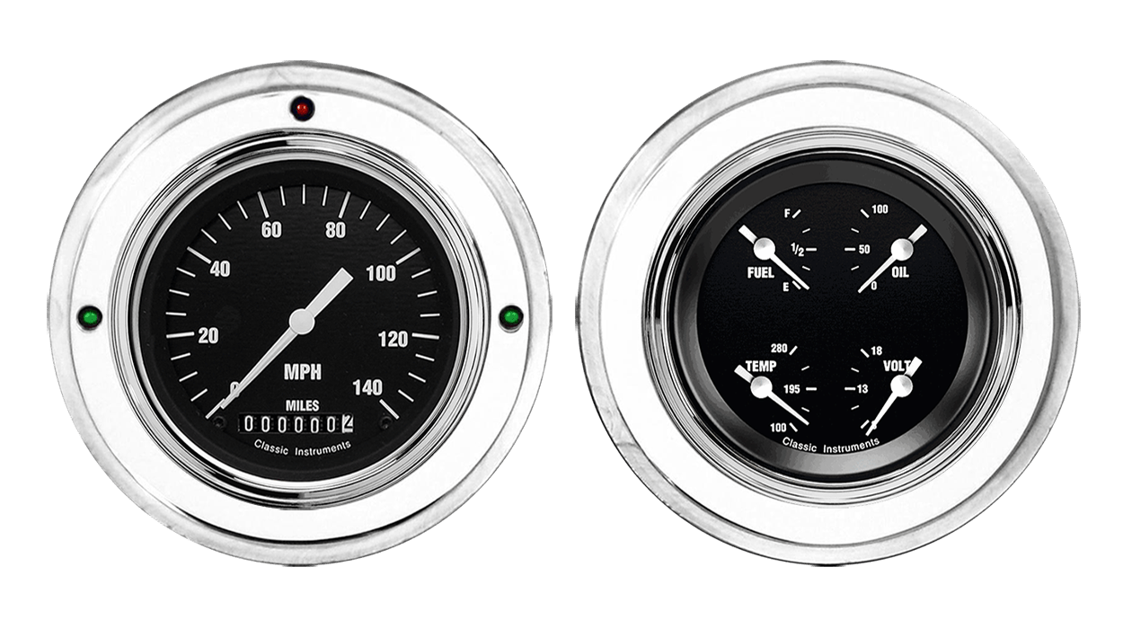 1952-1955 Buick Aluminum Gauge Panels w/ Classic Instruments Hot Rod Gauges