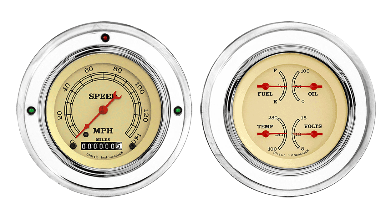 1952-1955 Buick Aluminum Gauge Panels w/ Classic Instruments Vintage Gauges