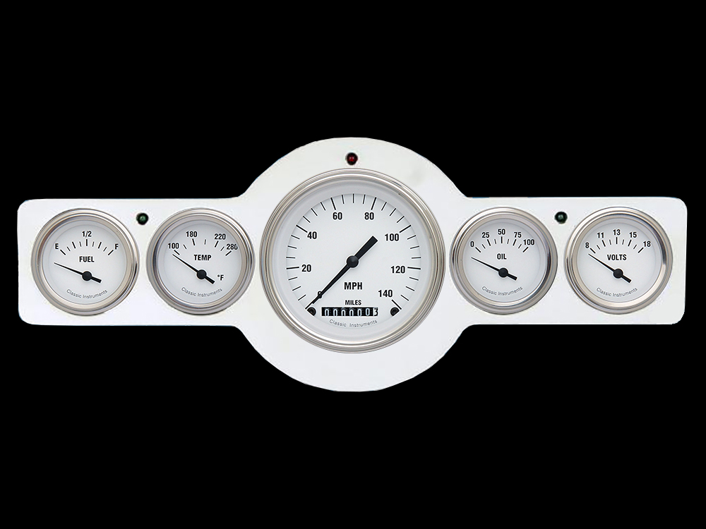 1941-1948 Pontiac Aluminum 5 Gauge Panel w/ Classic Instruments Gauges