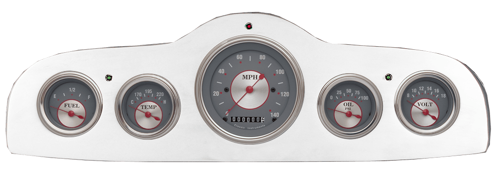 1949-1952 Pontiac Aluminum 5 Gauge Panel w/ Classic Instruments Gauges