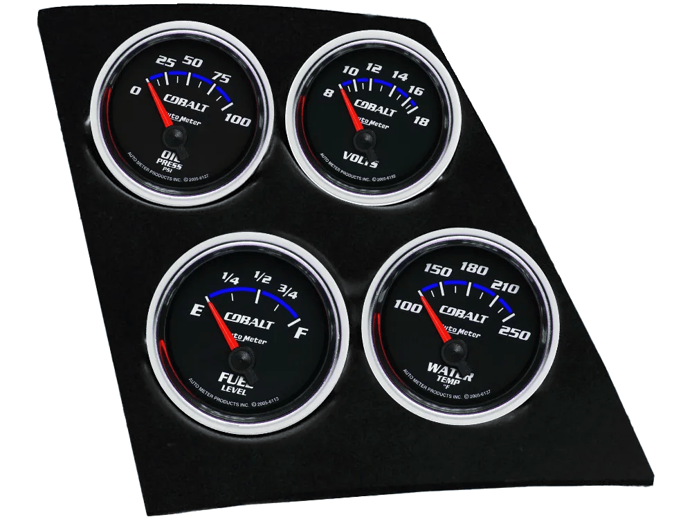 1968-1969 Camaro / Firebird or 1968-1974 Nova 4 Gauge Console Insert w/ Auto Meter Cobalt Gauges