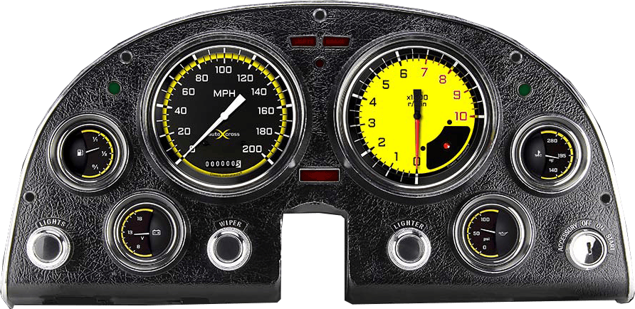 1963-1967 Corvette Package by Classic Instruments (AutoCross Yellow)