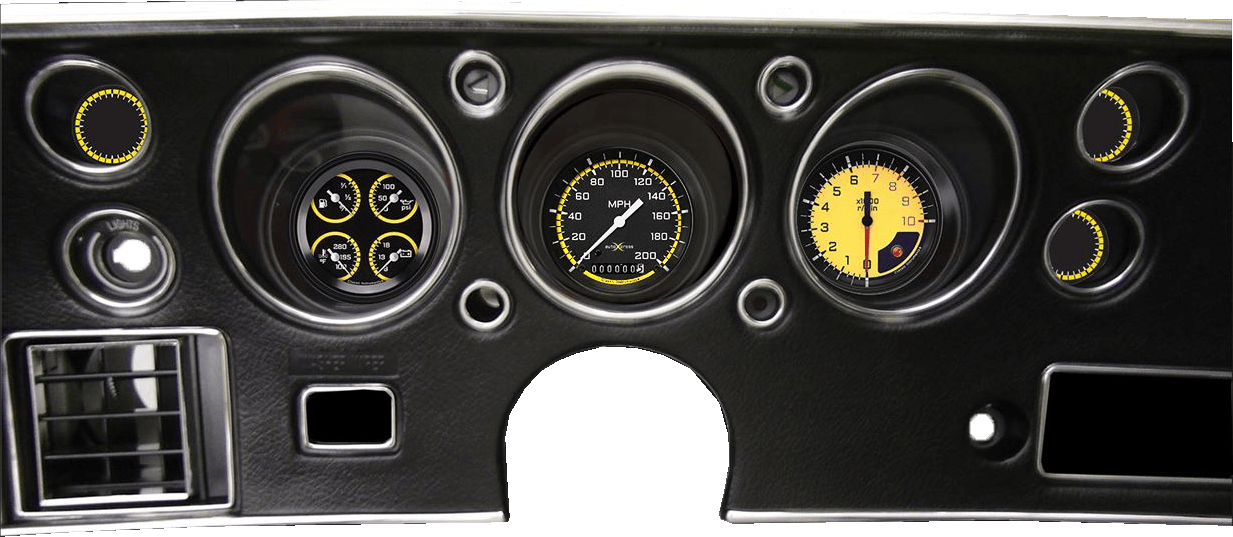 1970-1972 Chevelle Package by Classic Instruments (Auto Cross Yellow)