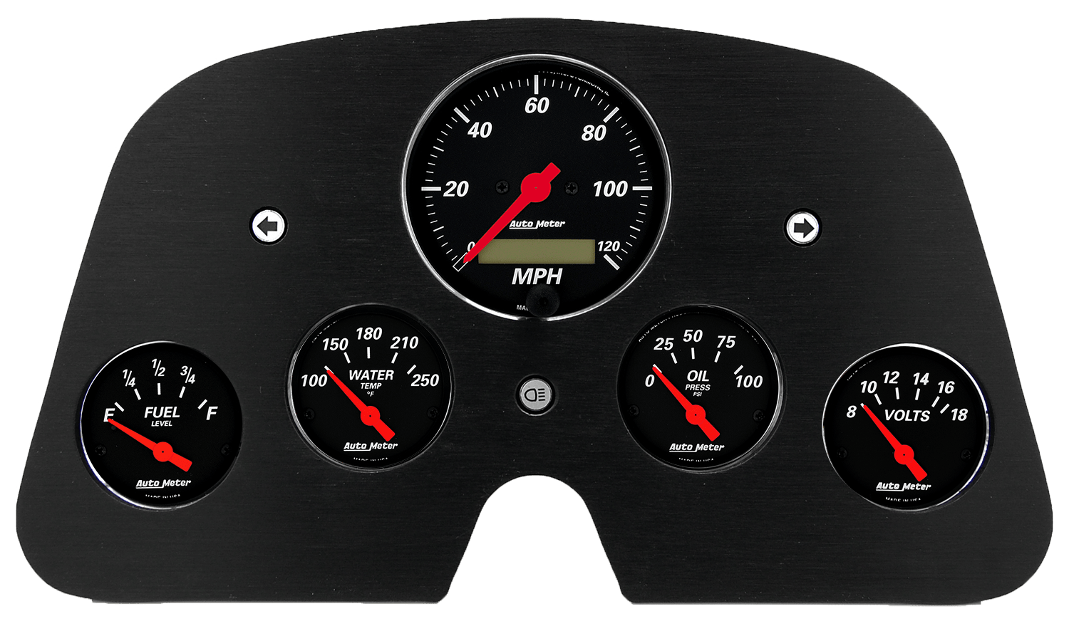 1962-1984 Toyota FJ40 Land Cruiser Aluminum Gauge Panel w/ Auto Meter Designer Black Gauges