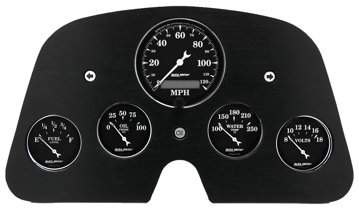 1962-1984 Toyota FJ40 Land Cruiser Aluminum Gauge Panel w/ Auto Meter Old Tyme Black Gauges