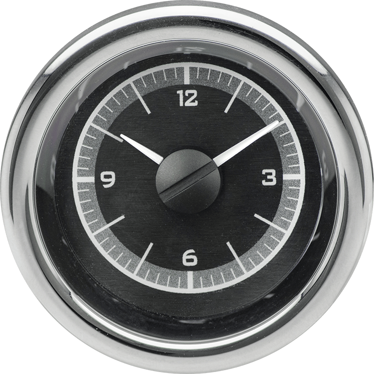 Dakota Digital VLC 2 1/16" Black Alloy Clock w/ White Lighting