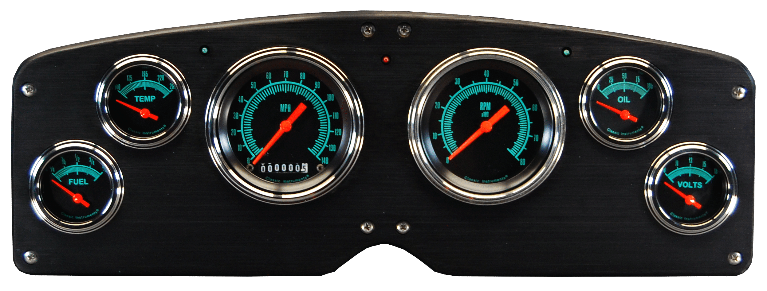 19541955 GMC Truck Aluminum Gauge Panel w/ Classic Instruments Gauges