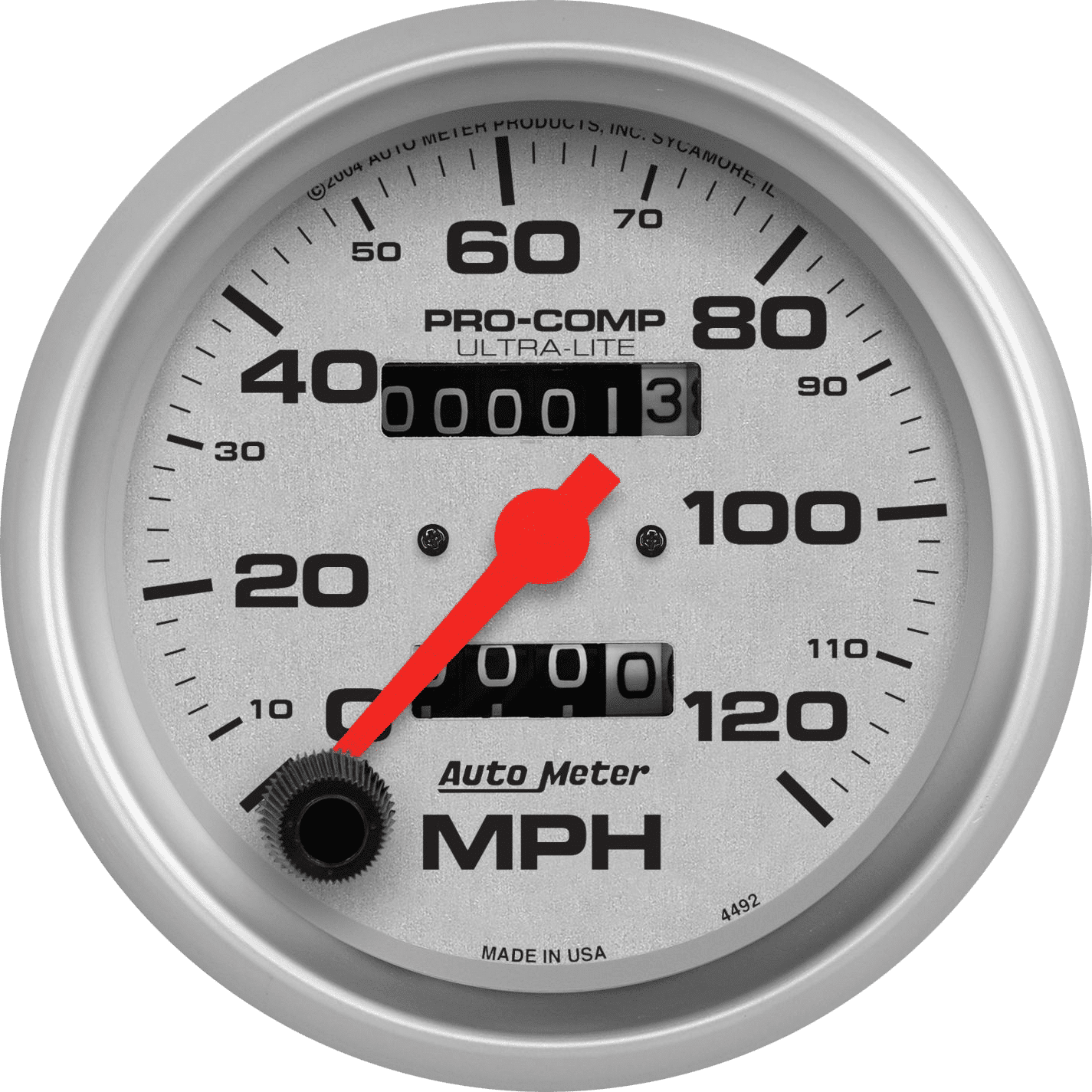 4492 AutoMeter Ultra Lite 3 3 8 Mechanical 0 120 MPH Speedometer
