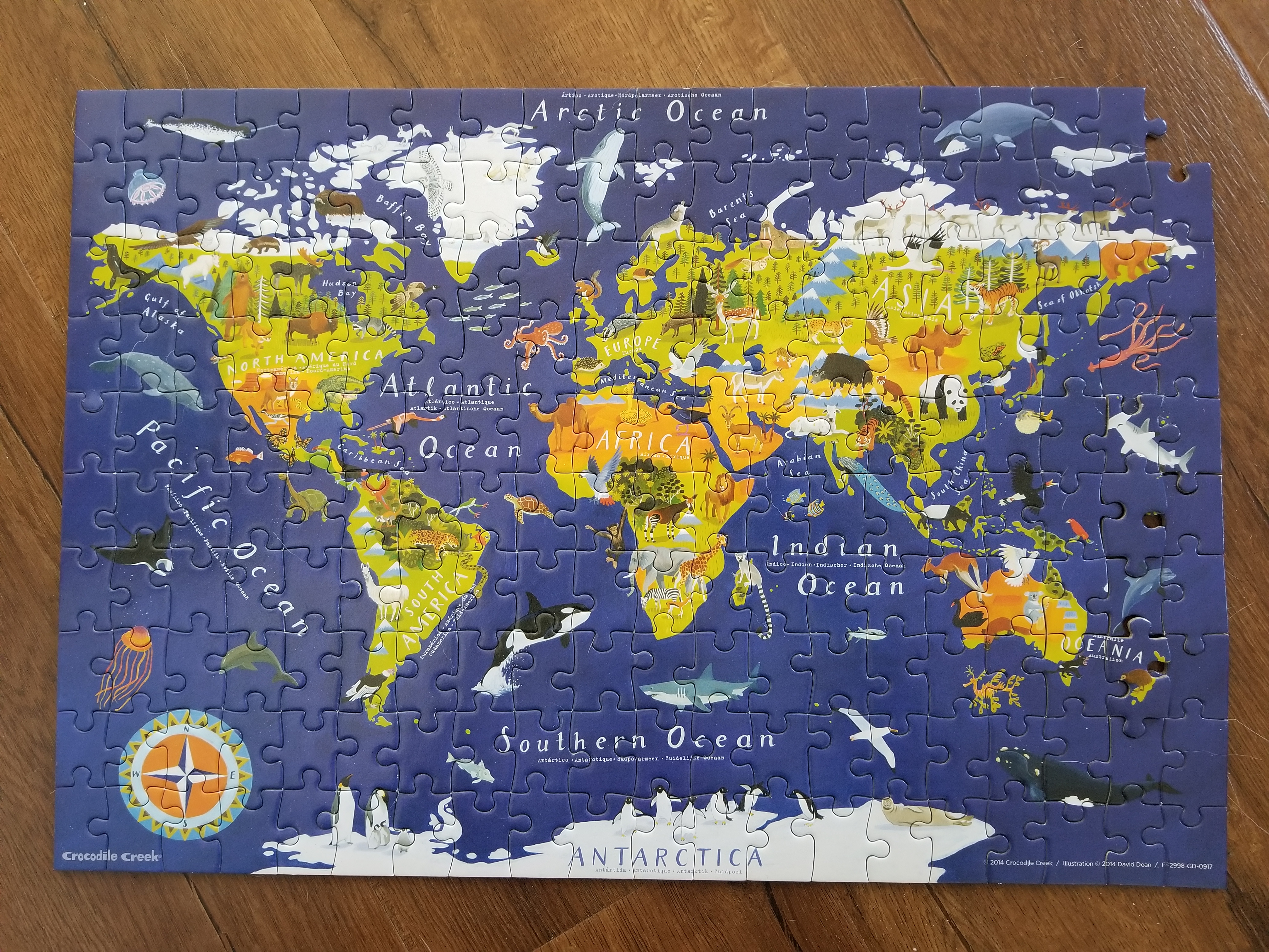 🧩 World Map Jigsaw Puzzle and Matching Poster – 200-pieces | Crocodile Creek