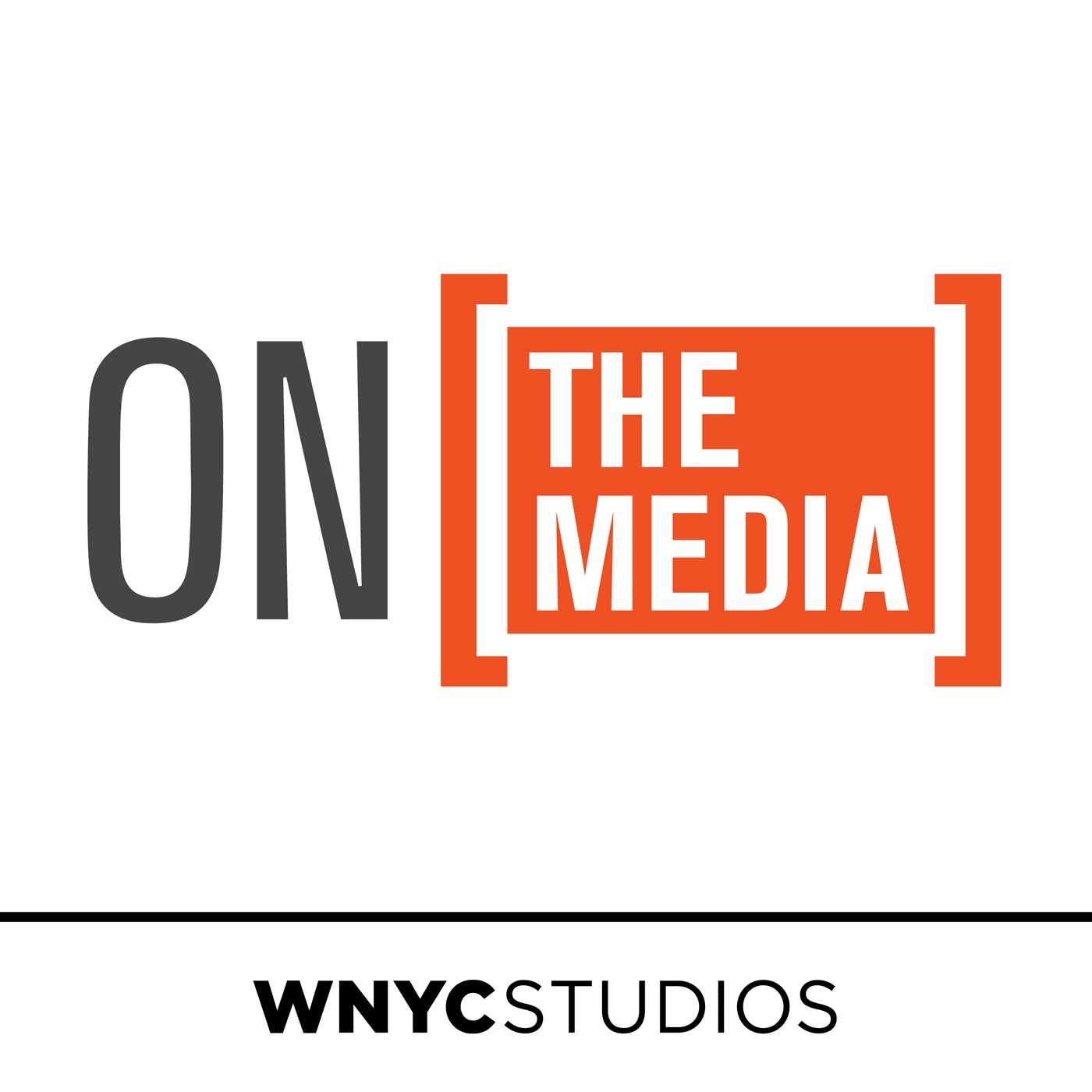 Podcast cover art reading "On the Media" and "WNYC Studios" on a simple white background