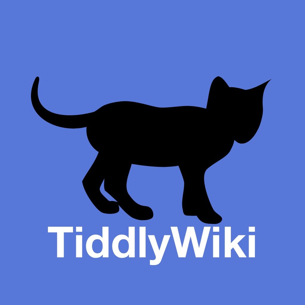 TiddlyWiki Logo featuring black silhouette of a cat on a purple background