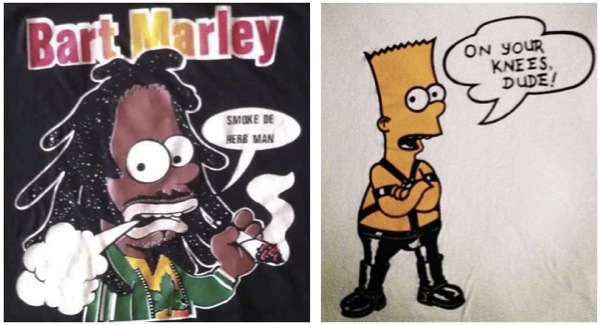 awful Bart Simpson bootleg t-shirts 
