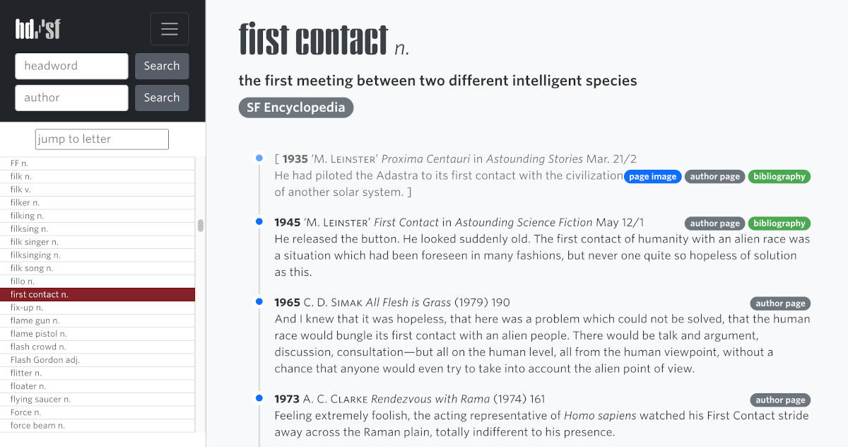 The "Historical Dictionary of Science Fiction" launches Boing Boing
