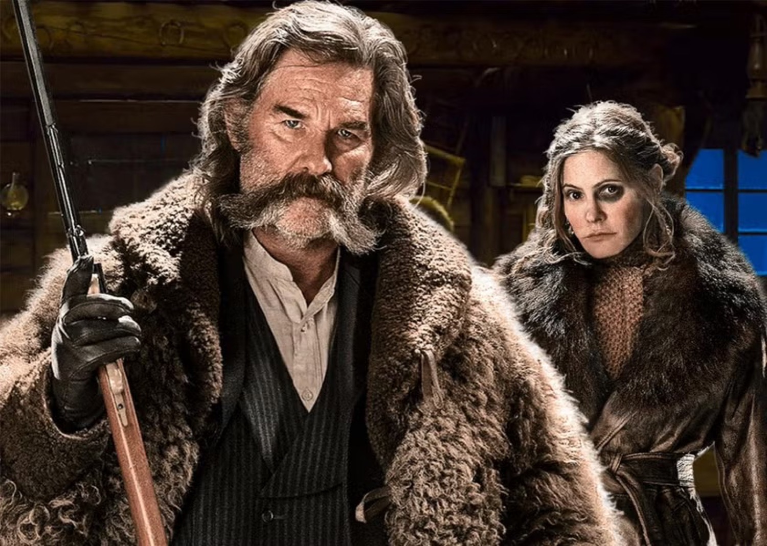Kurt Russell and Jennifer Jason Leigh in The Hateful Eight. Courtesy photo