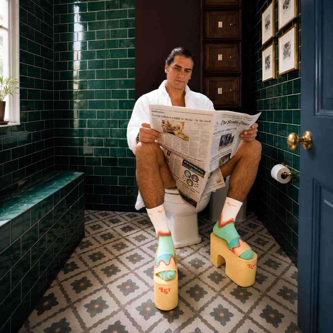 boingboing.net - Gail Sherman - There's now a $69 pair of shoes designed only for using the toilet
