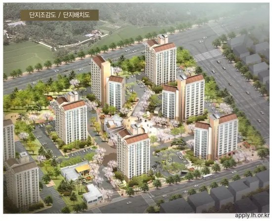 증평송산 휴먼시아 2단지 아파트 단지조감도