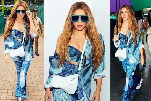 Shakira made a stunning appearance at Wimbledon 2023, showcasing her impeccable off-duty fashion sense.