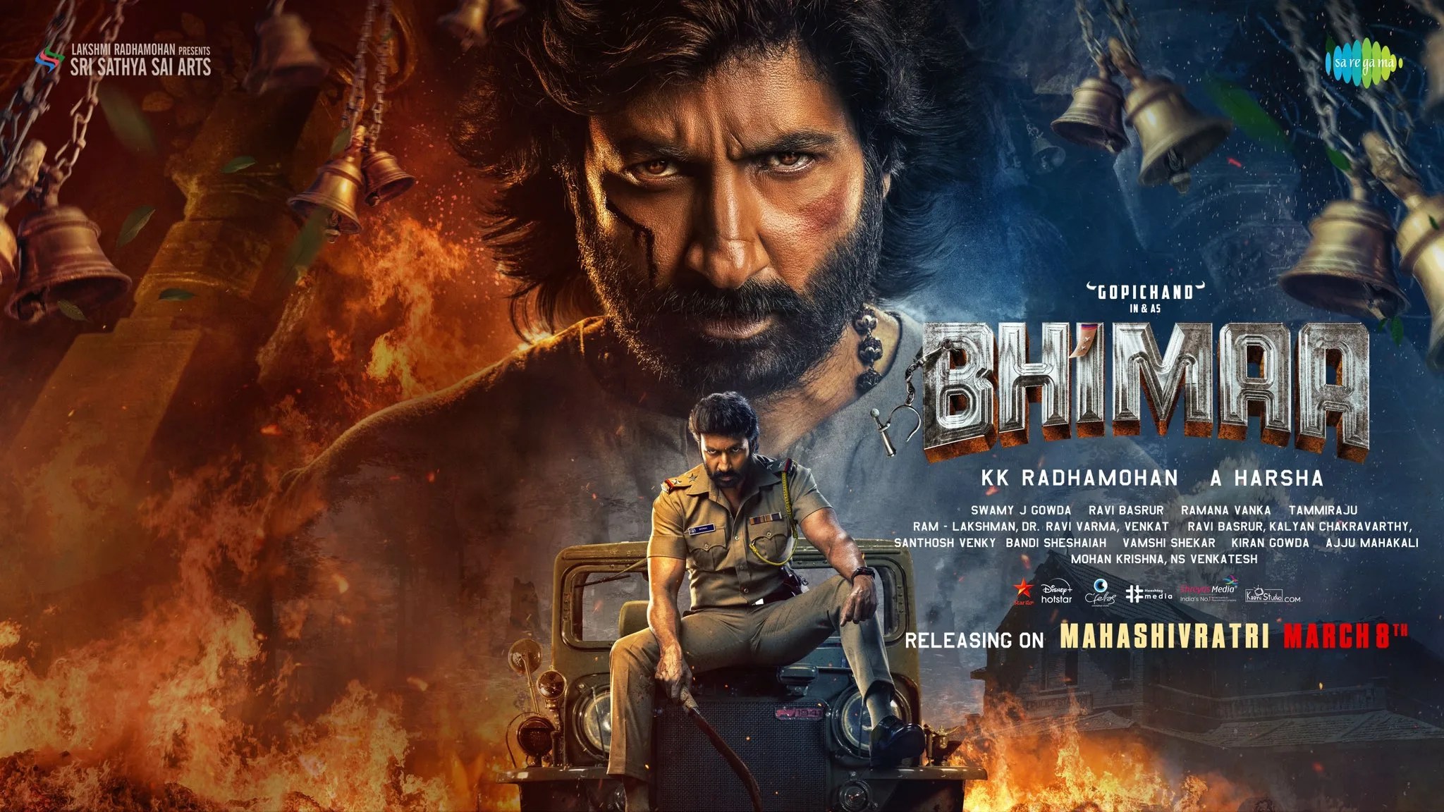 Gopichand’s “Bhimaa” Trailer Released ,  Set for  Maha Shivratri release