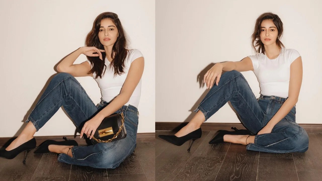 Ananya Panday Sets Casual Fashion Goals: White Tee Paired with Denim Elegance