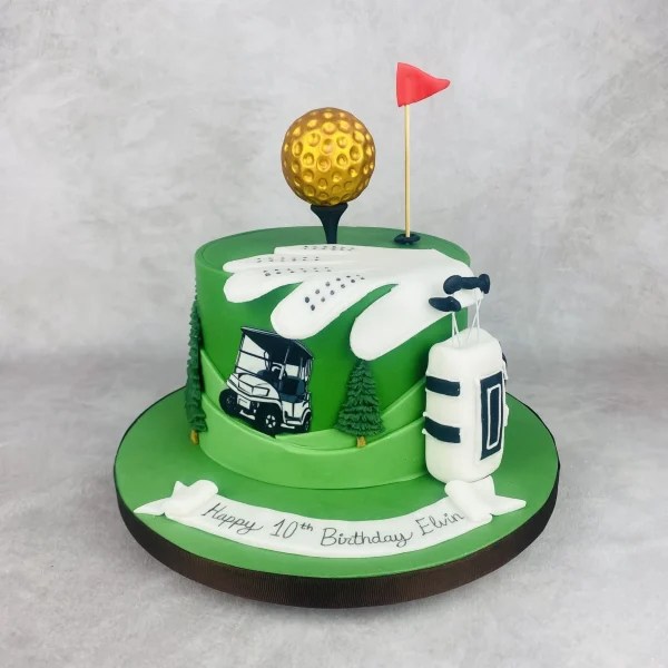 Tarta de cumpleaños para adultos de golf, de Bonacasa Cake Design (Madrid)