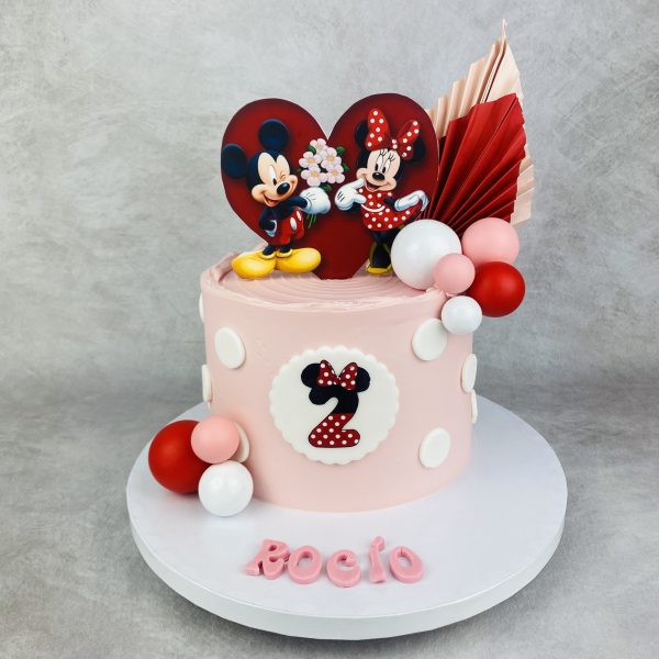 Tarta de cumpleaños de Minnie Mouse personalizada, de Bonacasa Cake Design (Madrid)