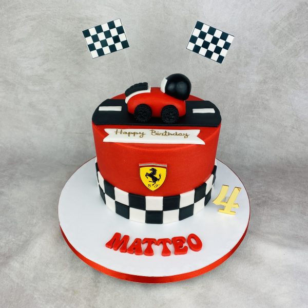 Tarta de cumpleaños de Fórmula 1 personalizada, de Bonacasa Cake Design (Madrid)
