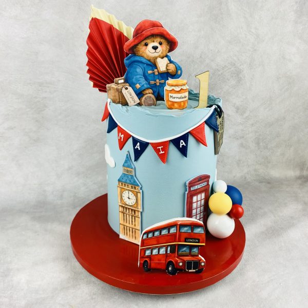 Tarta de cumpleaños de Paddington personalizada, de Bonacasa Cake Design (Madrid)