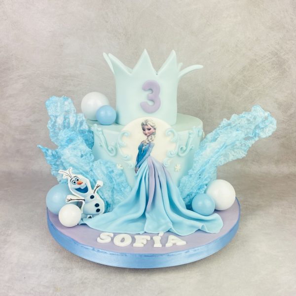 Tarta de cumpleaños de Frozen personalizada, de Bonacasa Cake Design (Madrid)