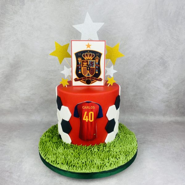 Tarta de cumpleaños para adultos de fútbol, de Bonacasa Cake Design (Madrid)