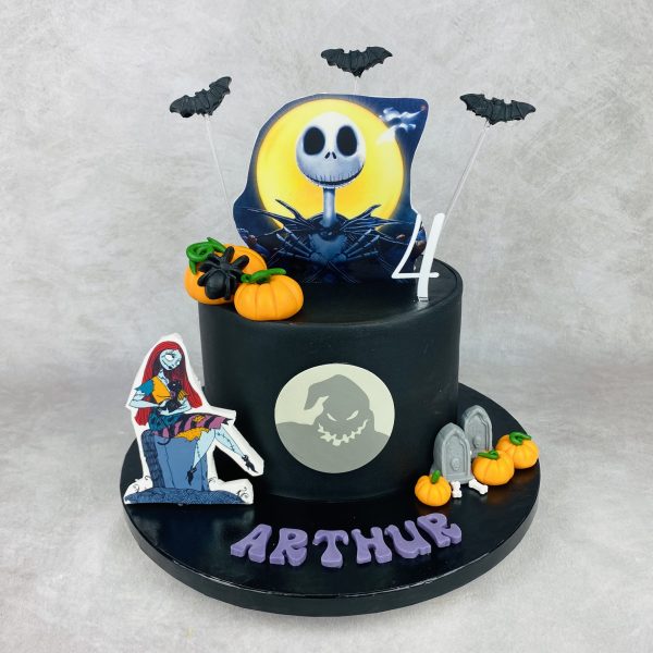Tarta de cumpleaños de Pesadilla antes de Navidad personalizada, de Bonacasa Cake Design (Madrid)
