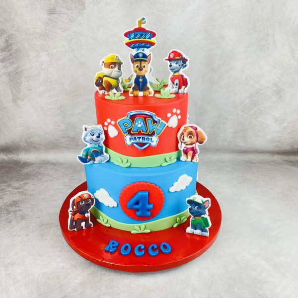 Tarta de cumpleaños de la Patrulla Canina personalizada, de Bonacasa Cake Design (Madrid)