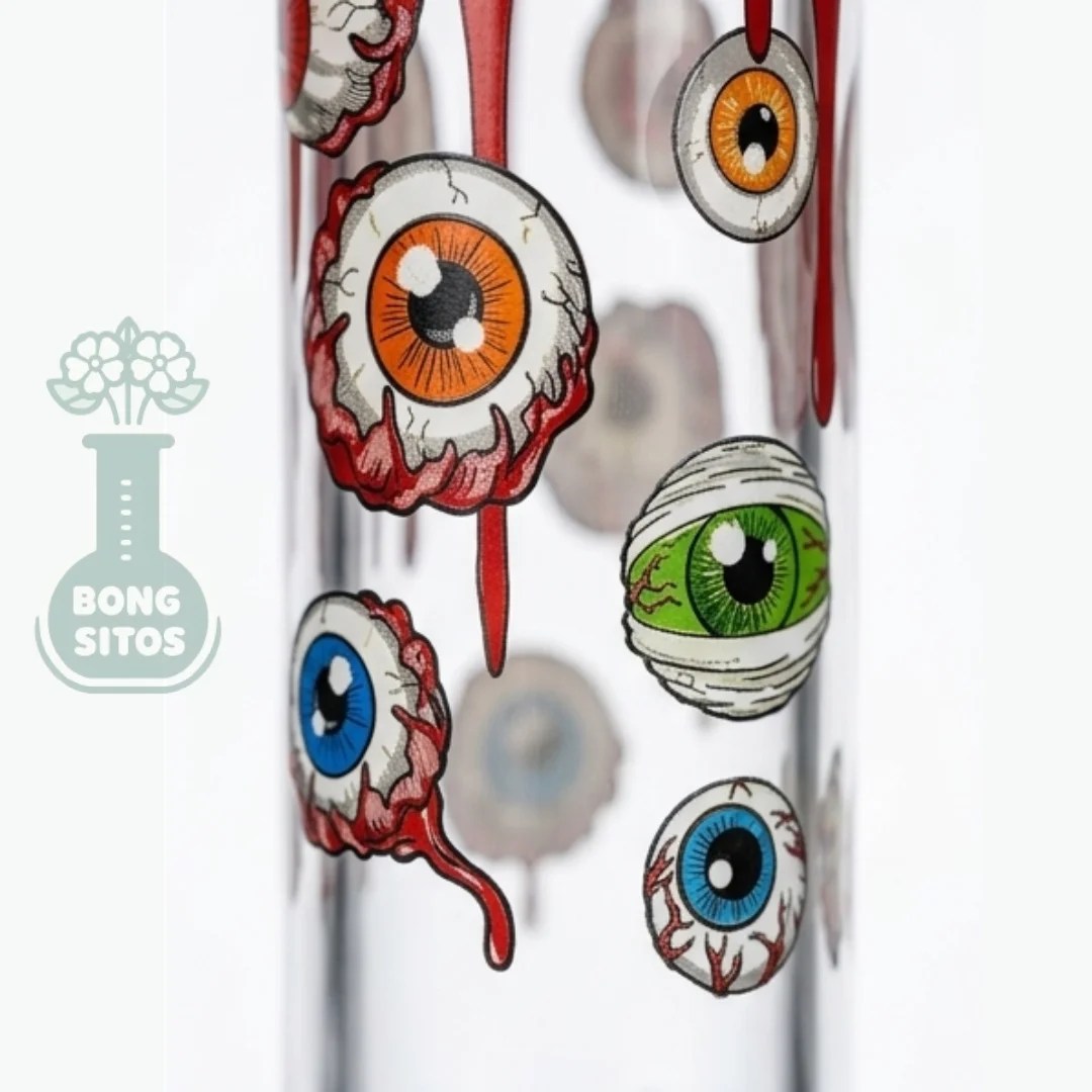Bong de vidrio beaker con ojos 26 cm — detalle del vidrio