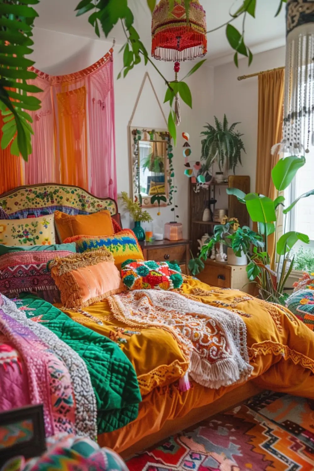 25 cutest rainbow boho style bedroom decor ideas
