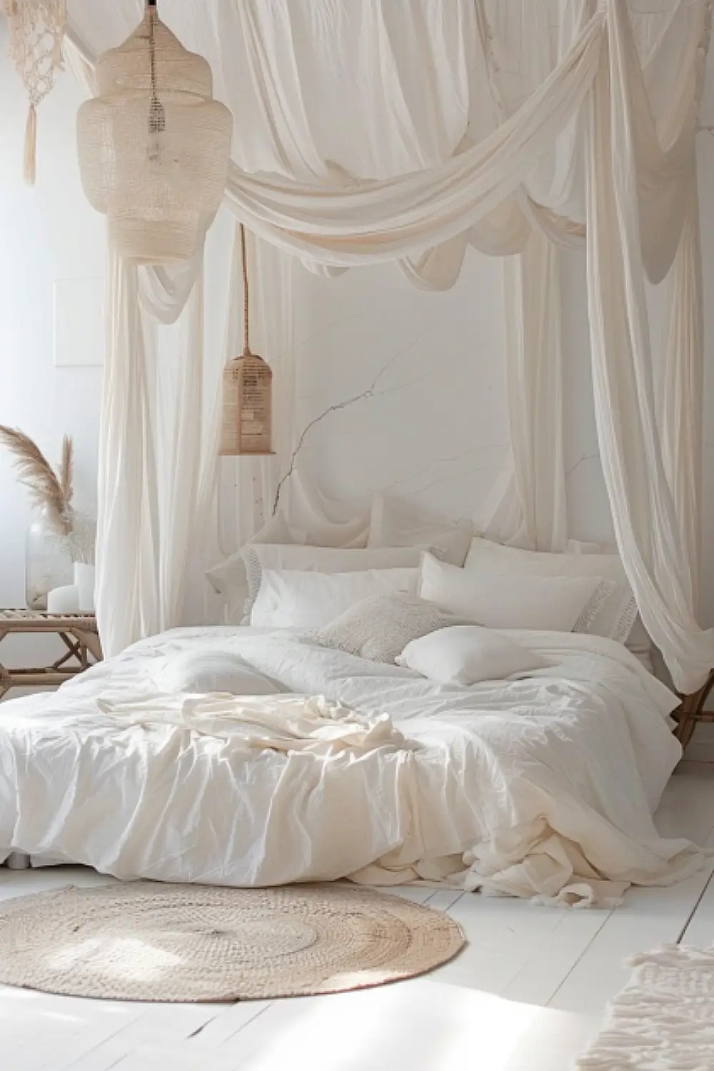 25 white boho themed bedroom ideas