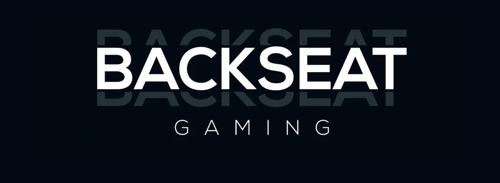 Backseat gaming logo on dark background