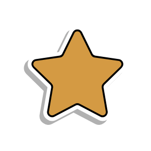 Gold star icon representing custom designed stickers