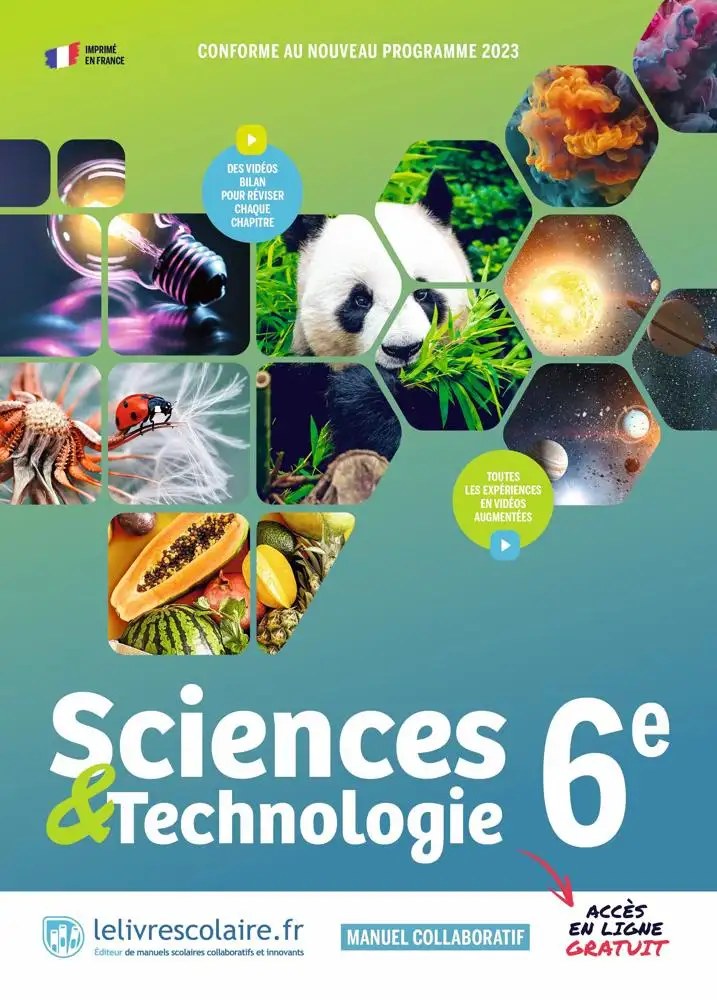 Sciences et Technologie 6e, lelivrescolaire 2024