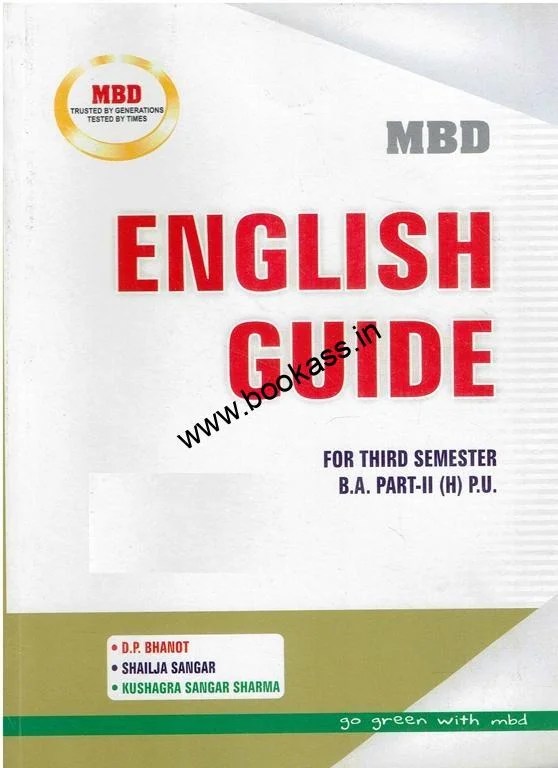 Mbd English Guide Compulsory For Ba 3rd Semester Pu Bharatiyam Store