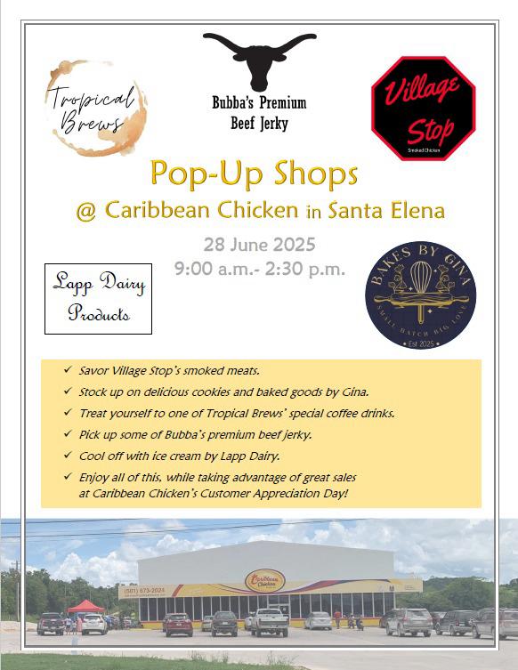Pop Up Shop at Caribbean Chicken