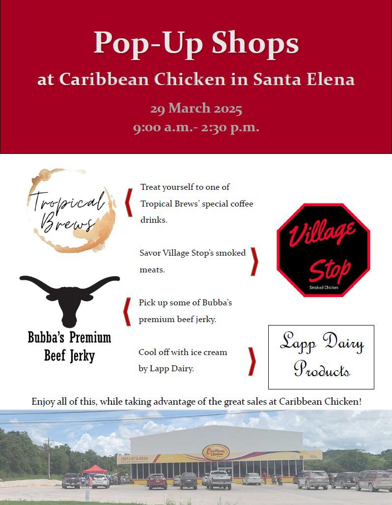 Pop Up Shop at Caribbean Chicken