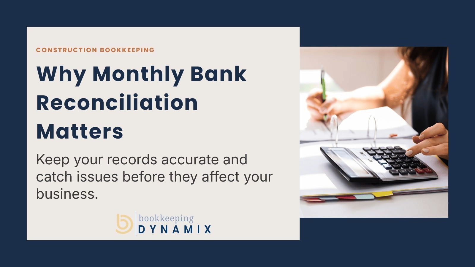 Construction Bookkeeping Bank Reconciliation
