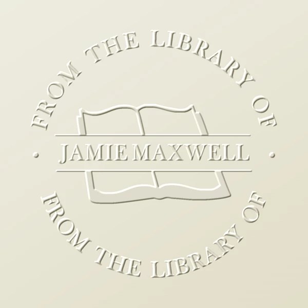Example of a personalized From the Library Of book embosser